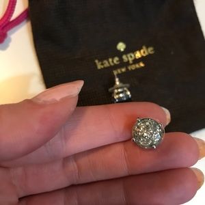 Kate Spade silver glitter gumdrop studs